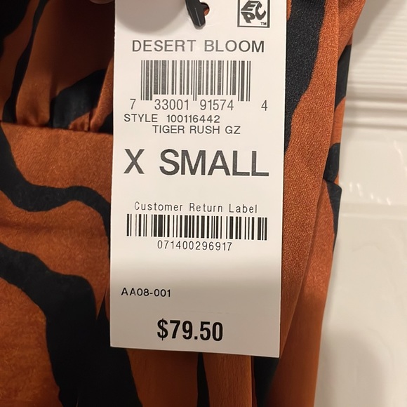 NWT Bar III - Animal Tiger Print Long Sleeve Midi Dress - Size XS - Picture 5 of 13